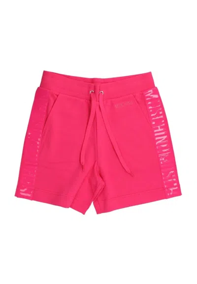 Moschino Logo Band Shorts In Rosa