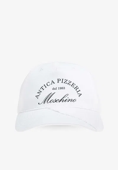 Moschino Logo Baseball Cap In White