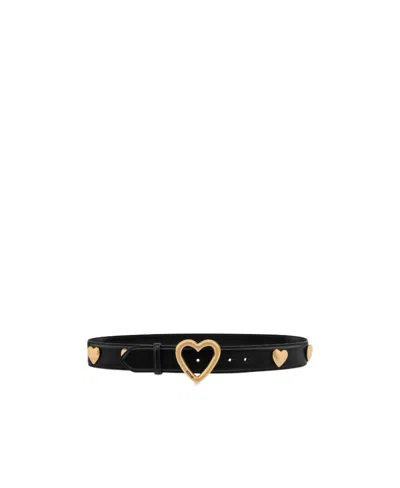 Moschino Logo Belt In Black