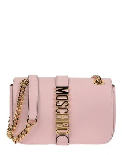 Moschino Logo Belt Leather Crossbody Bag Woman Cross-body Bag Pink Size - Calfskin