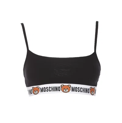 Moschino Logo Bra Top In Black