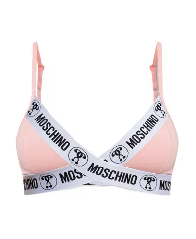 Moschino Logo Bra In White