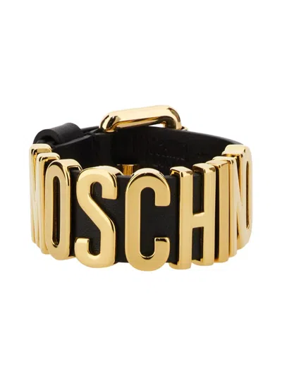 Moschino Logo Bracelet In Black