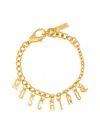 Moschino Logo Bracelet In Gold