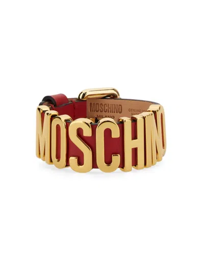 Moschino Logo Bracelet In Red
