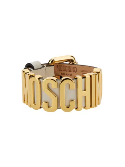 Moschino Logo Bracelet In White