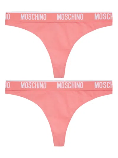 Moschino Logo Briefs (set Of Two) In Pink