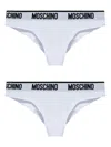 Moschino Logo Briefs (set Of Two) In White