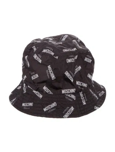 Pre-owned Moschino Logo Bucket Hat In Black