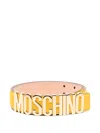 Moschino Logo-buckle Belt In Yellow