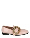 Moschino Logo Buckle Loafers In Pink