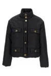 Moschino Button-up Puffer Jacket In Black