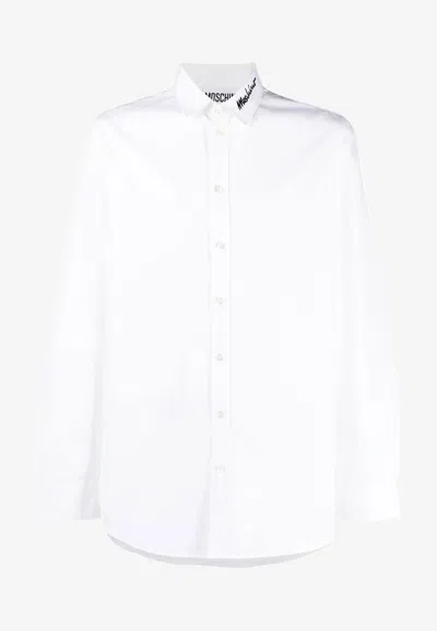 Moschino Logo-print Button-up Shirt In White