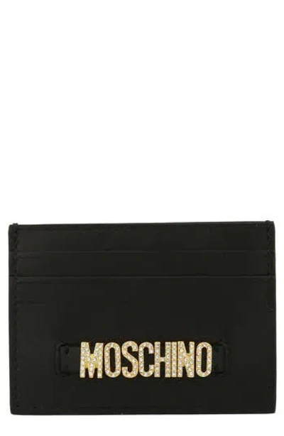 Moschino Logo Card Case In Fantasy Print Black