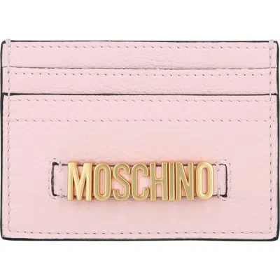 Moschino Logo Card Case In Pink