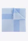 Moschino Logo Cashmere Scarf In Blue