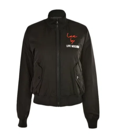 Moschino Logo Casual Jacket In Black