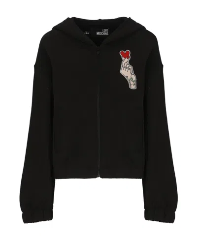 Moschino Logo Casual Jacket In Black