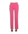 Moschino High-waisted Straight Leg Trousers With Belt Loops In Pink