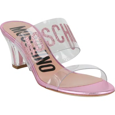 MOSCHINO MOSCHINO LOGO CLEAR STRAP SANDAL