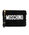Moschino Logo Clutch In Black