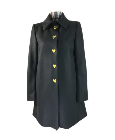 Moschino Logo Coat In Black