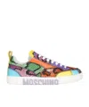 Moschino Logo Colour-block Sneakers In White