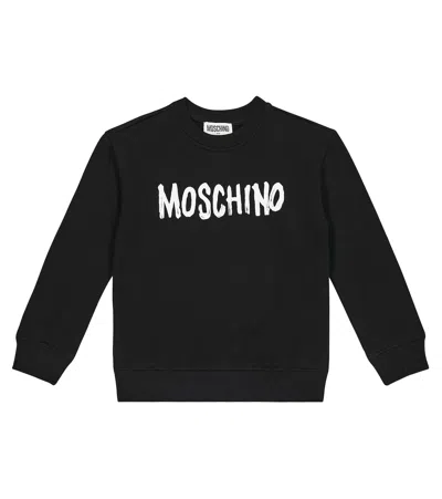 Moschino Kids' Logo-print Cotton Sweatshirt In Nero Black