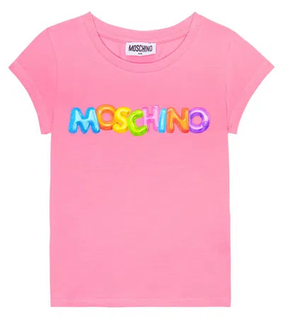 Moschino Kids' Logo Cotton-blend T-shirt In Pink