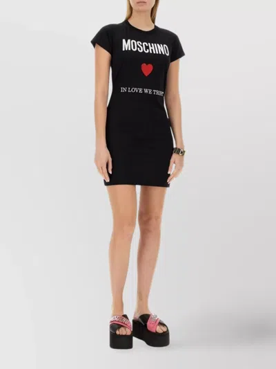 MOSCHINO LOGO CREW NECK DRESS