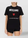 Moschino Black Regular Fit T-shirt With Logo And Heart Graphic