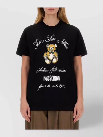 MOSCHINO LOGO CREW NECK GRAPHIC PRINT T-SHIRT