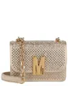 Moschino Studded Shoulder Bag In Beige