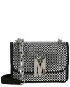 Moschino Crystal Logo Crossbody Bag In Black