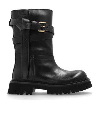 Moschino Round Toe Ankle Boots
