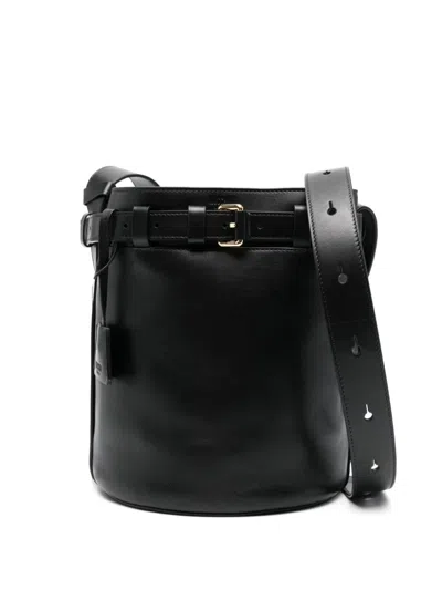 Moschino Leather Shoulder Bag In 黑色