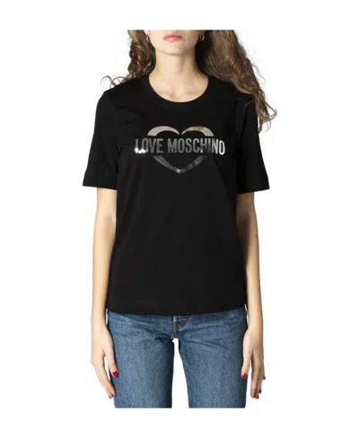 Moschino Logo-debossed Cotton T-shirt In Black