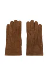 Moschino Logo-debossed Gloves In Brown