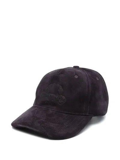 Moschino Logo-debossed Hat In Purple