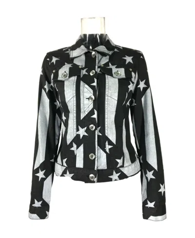 Moschino Logo Denim Jacket In Black