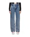 Moschino Wide-leg Denim Trousers With High Waist In Blue