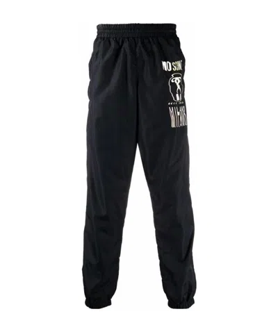 Moschino Logo Design Casual Pants In Black