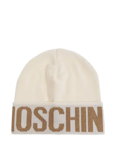 Moschino Logo-detail Beanie In Neutral