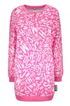 Moschino Logo Detail Cotton Sweatshirt In Fuchsia