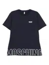 Moschino Logo-detail Cotton T-shirt In Blue