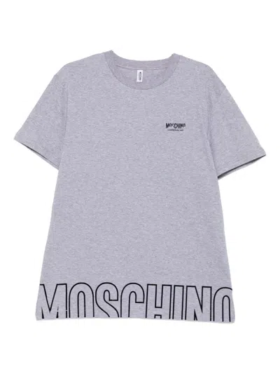 Moschino Logo-detail Cotton T-shirt In Purple