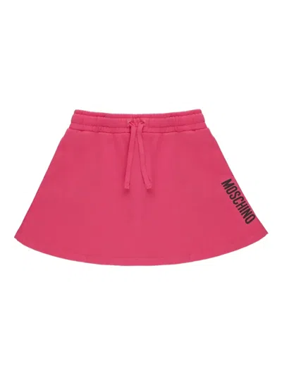 Moschino Kids' Drawstring Flared Skirt In Pink