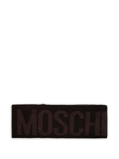 Moschino Logo-detail Headband In Brown