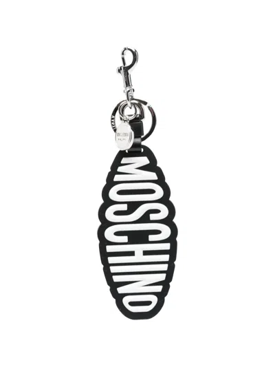 Moschino Logo-detail Keyring In Black