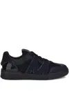 Moschino Leather And Mesh Sneakers In Black